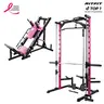RITFIT Pink PSR05 Compact Strength Training Machine Combo - LAT Pulldown System, BLP01 Adjustable Squat Machine with Adjustable Leg Press Footboard, 2in+ Anti-Slip Cushion, Quiet Home Exercise Equipment Workout Station