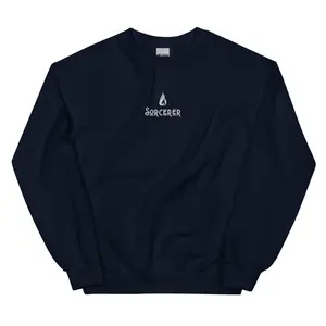 Embroidered DnD Sorcerer Class Crewneck Sweater, DnD Sweater, Dungeons and Dragons, DnD Gift, Men Women Unisex Sweater, Multiple Colors Cotton Fabric