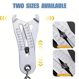 Portable Precision Thread Size Checker Keychain, Compact Nut and Bolt Gauge, Fast Measurement and Identification, Durable Metal Structure