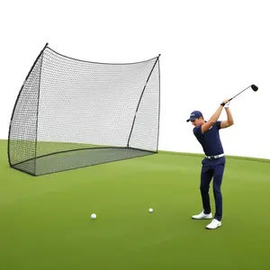 10x7 ft Golf Practice Net, Portable Golf Training Net with Carry Bag, Heavy Duty Sports Netting Barrier Training Equipment for Indoor Outdoor Use, Quick & Easy Assembly, Black