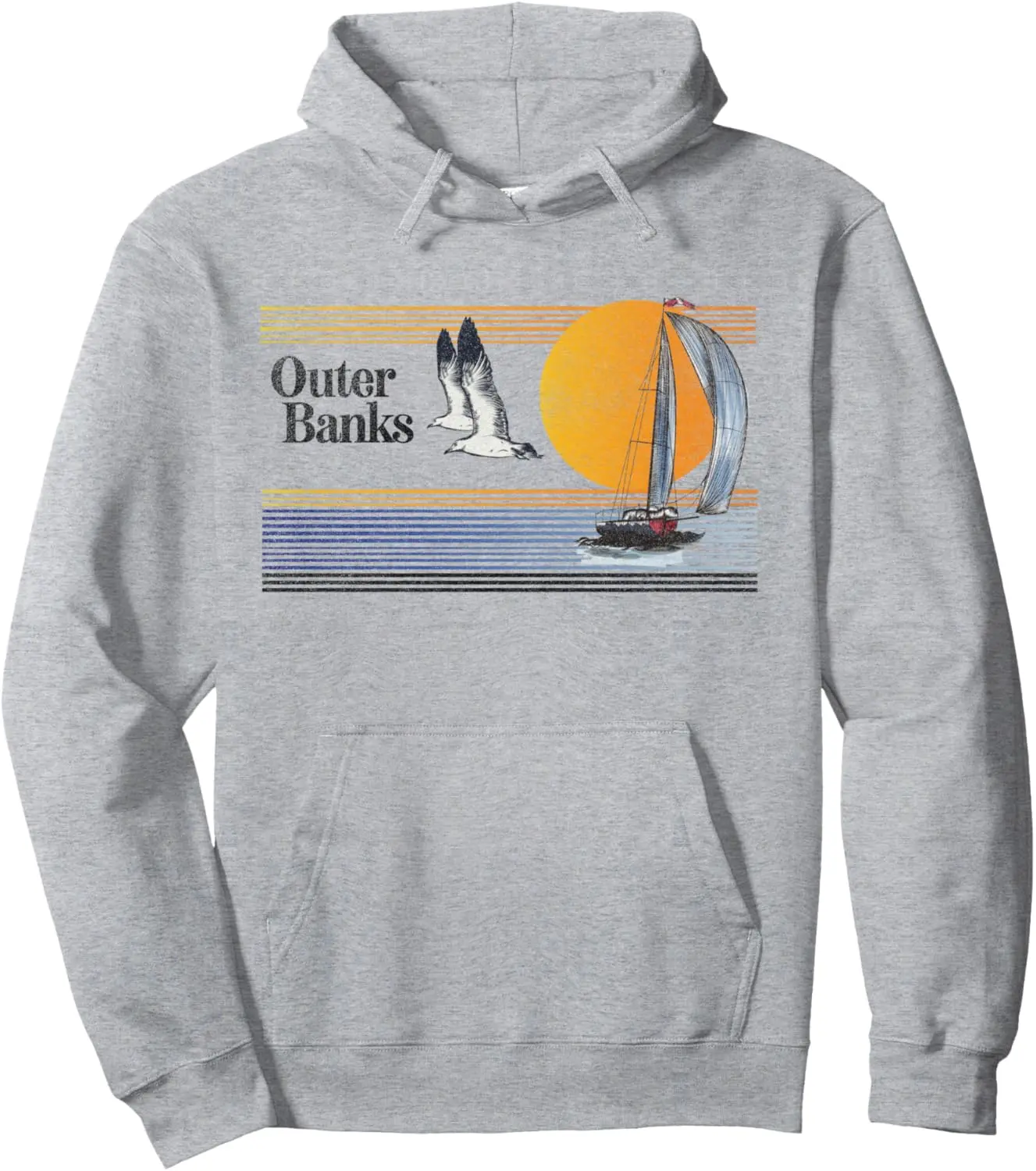 Outer Banks North Carolina Sailing Sailboat Sail Boat Beach Pullover Hoodie
