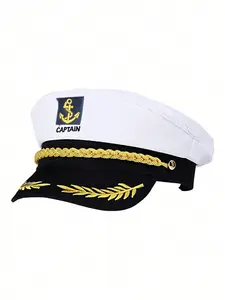 Men's Captain Hat, Uniform Prop Captain Hat, Party Accessory, Funny Hat, 1pc, Perfect for Parties, Stylish and Functional