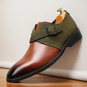 Large size men's retro fashionable shoes with adjustable buckles, comfortable and non-slip rubber sole formal shoes, suitable for business and formal occasions, adjustable formal shoes | Elegant men's shoes | shoes, wedding shoes 19835A