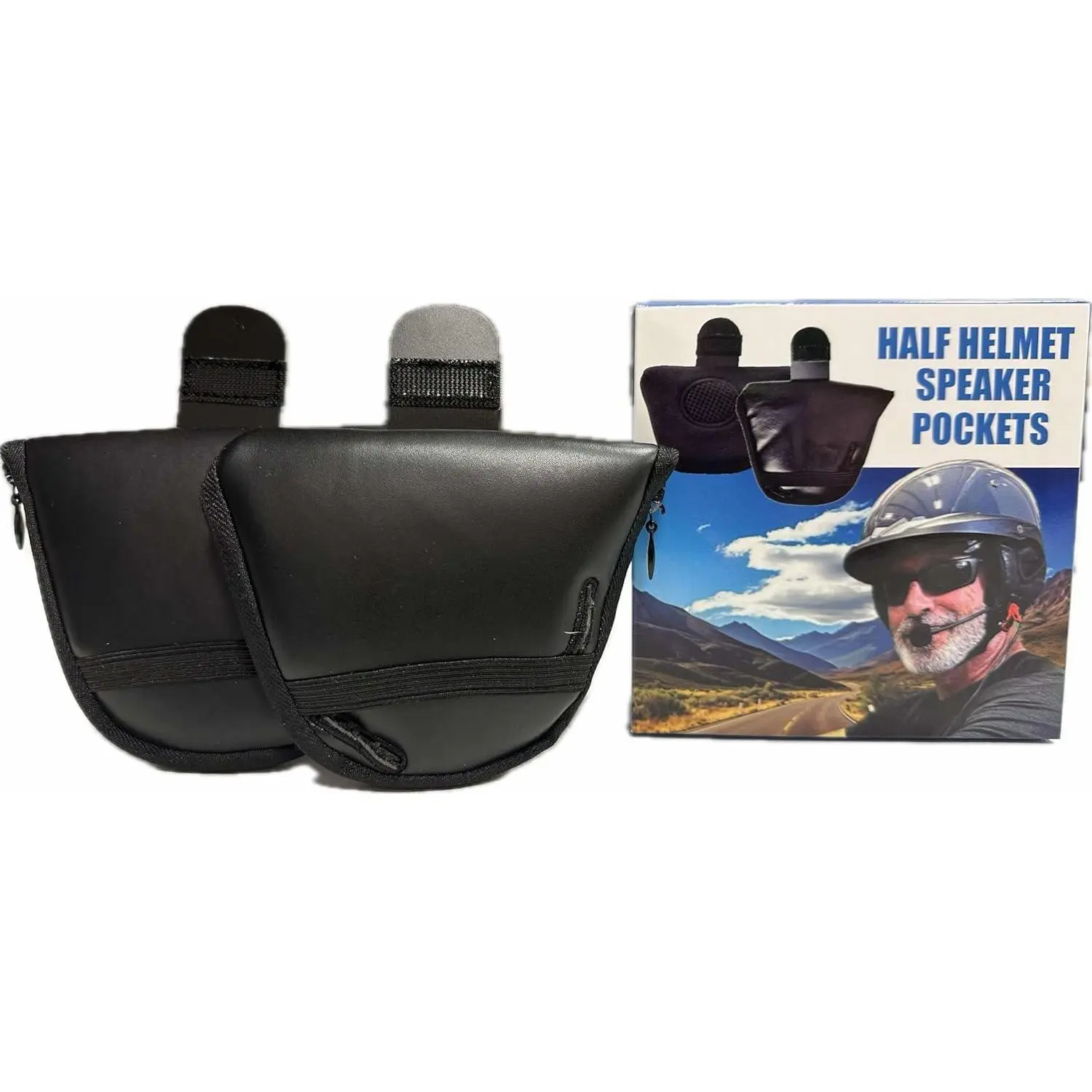 Half Helmet Speaker Pouch & Ear Protection Pads – Bluetooth & Corded Headset Compatible