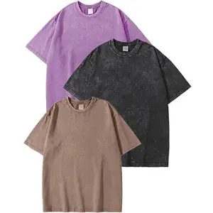 3 Pack Men Women Oversized T Shirts Vintage Tee Loose Fit Short Sleeve Casual Streetwear Baggy Washed Unisex Tops Beige Crewneck Machine Washable High-Quality Cotton Basic Menswear - Plain