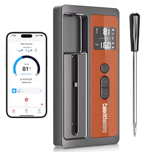 Wireless Smart Bluetooth Meat Thermometer Digital for BBQ, Grill, Oven, Smoker, 500ft Range Cooking Thermometer with Ultra-Thin Wireless Meat Probe, Smart Convenience,Perfect for Steak, Chicken, Turkey