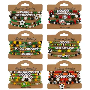 2026 USA-Mexico-Canada Soccer Bracelet - Unisex Fan Beaded Bracelet with Soccer Boot Elements String
