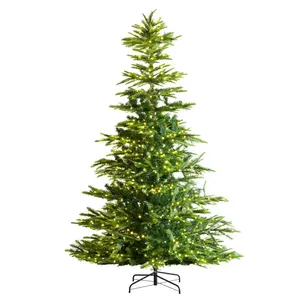 VEVOR Christmas Tree, 6.5ft Prelit Artificial Xmas Tree, Full Holiday Decor Tree with 350 Warm White LED Lights, 900 Branch Tips, Metal Base for Home Party Office DecorationVEVOR Super Brand Day