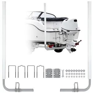 【GARVEE】Adjustable Boat Trailer Guides with Galvanized Steel Poles, PVC Pipes, and Carpeted Boards, Available in Lengths 20" to 60", Some with Lights, Heavy Duty and Flexible Installation for Marine Use