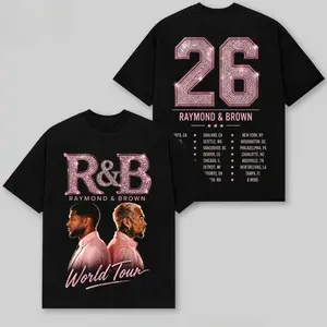 Raymond Brown R&B Tour 2026 Two Sided Oversized Heavyweight T-Shirt, Vintage 90s Rap Tee, Hip Hop Music Streetwear Merch Gift