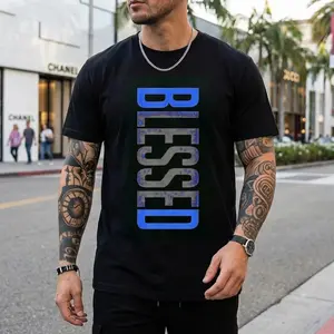 Men's Plus Size Geometric Menswear Tee - Soft, Cotton Stretch, Breathable, Relaxed Fit, Classic Shortsleeve Everyday Casual Sports Top (S-5XL)