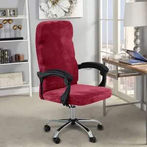 Silver Fox Velvet Office Chair Cover, Zippered Stretchable Fabric, Multiple Colors Available, Home & Office Use, Christmas Decoration, Stretch Chair Slipcovers