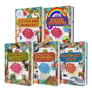 English Words Talking Book for Kids Interactive Activity for Toddler Age 3-8,600+ Sound,Electronic English Learning Travel Toy Birthday Gifts for Boys and Girls,Autism Sensory Toy Sound Book