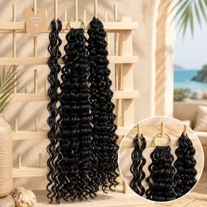 Vidalocs Jerry Curly  Miracle Knots Crochet Hair Easy Install  for Boho Braid Styles 3 Packs 150 Strands Time-Saving 20 inches Human Hair Blend for Vacation