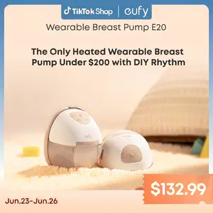 eufy E20 Heated Wearable Breast Pump, 3 Heat Levels, Hands-Free Breast Pump with Innovative HeatFlow, Optimized Rhythm via App, Hospital-Grade Suction, Leakproof, Ultra-Slim and Quiet for in-Bra Use outdoorfun