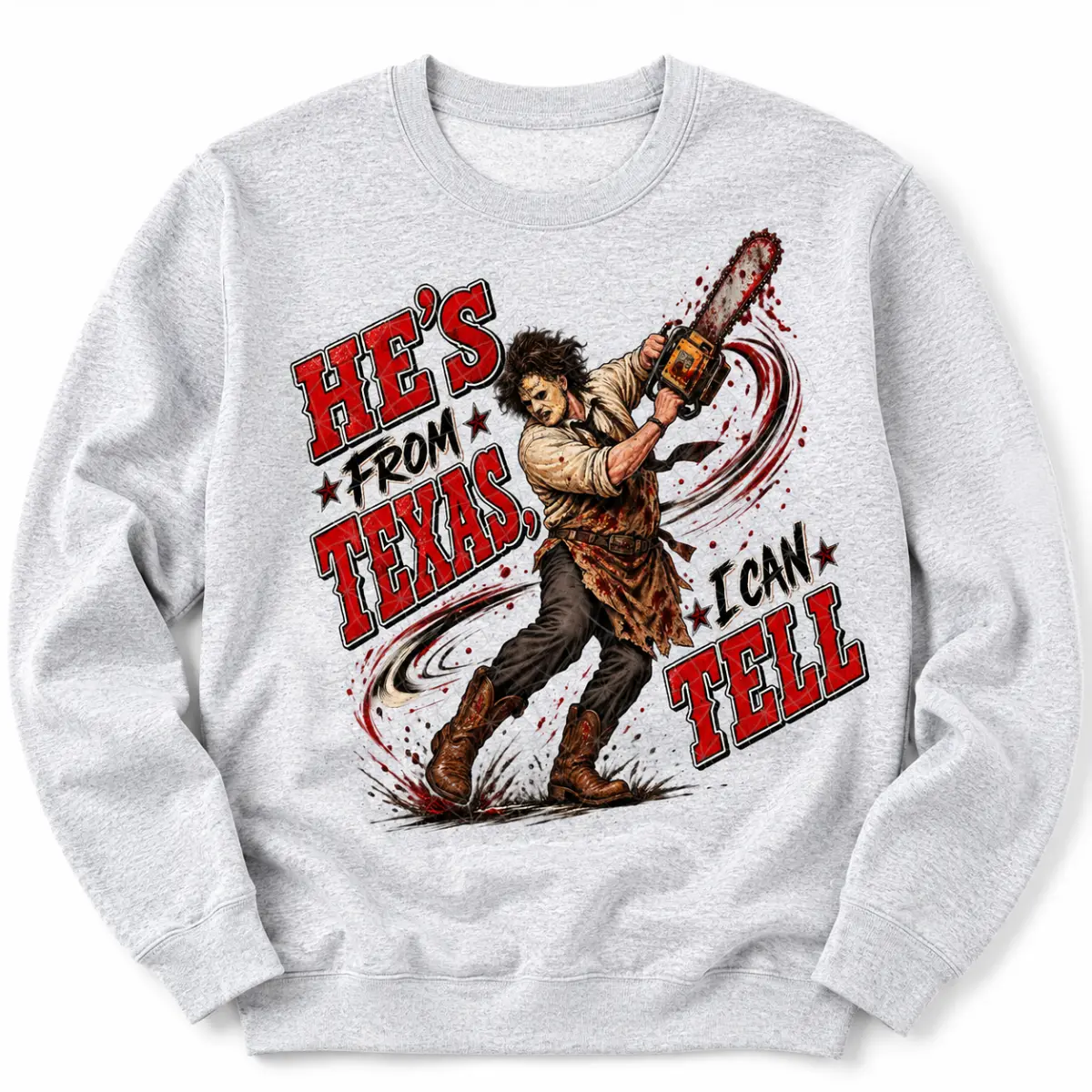 He's From Texas I Can Tell Shirt, Horror Chainsaw Shirt, Slasher Halloween Tee, Texas Horror Shirt, Vintage Horror Graphic Tee, Halloween Women Tee, Gift for Her & Him