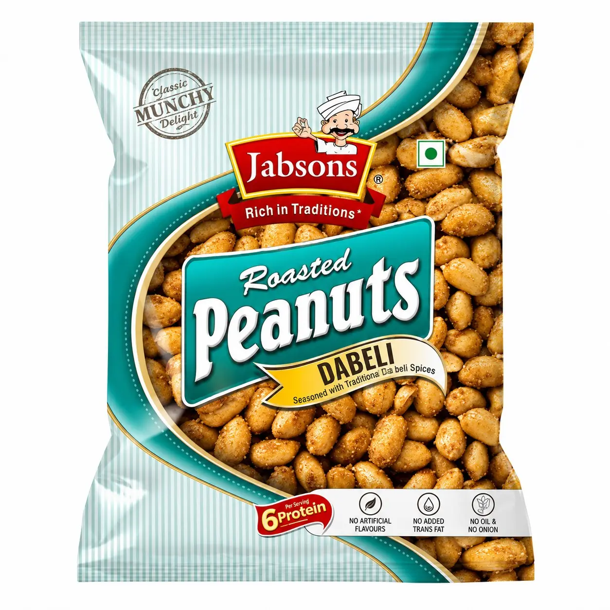 Jabsons Dabeli Roasted Peanuts Street Food Flavor Snack 140g