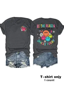 Women's Lady Casual Short Sleeve T-Shirt, Fitted, Fun Quote Design, Soft Breathable Fabric, Round Neck, Summer, All Seasons Wear, Comfortable Top