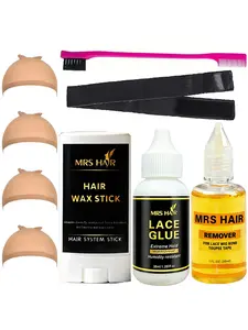 Beginner Lace Wig Kit, Waterproof Long-Lasting Invisible Adhesive, Hair Lace Glue, Wig Glue Remover, Styling Wax Stick, HD Wig Cap, Edge Control Brush, Lace Band