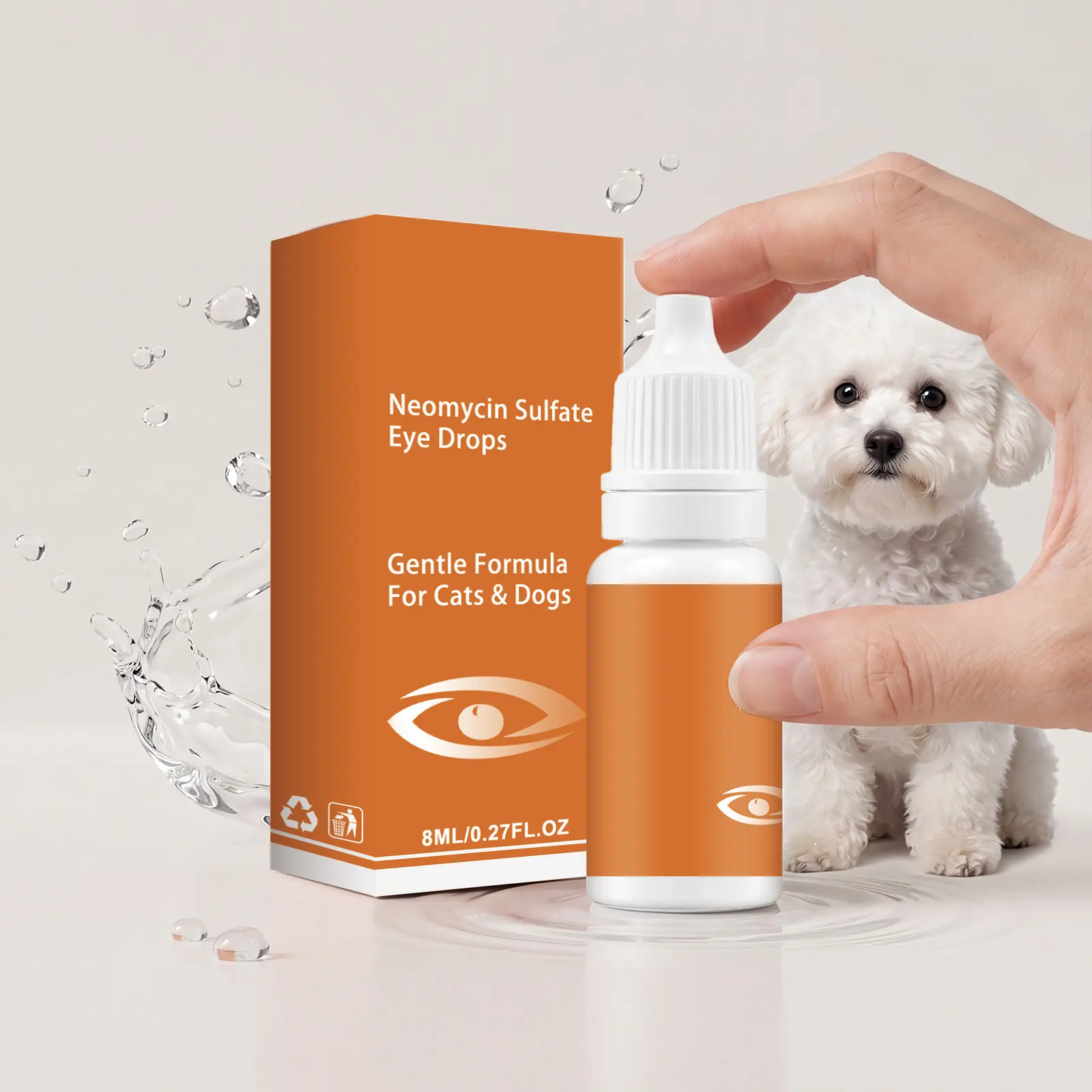 Pet Neomycin Sulfate Eye Drops - Gentle texture, moisturizing and comfortable, suitable for cats and dogs