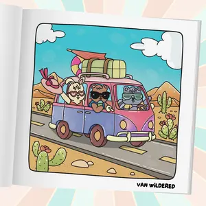 Road Trippin' Coloring Book by Party Animals - 45 Bold and Easy Coloring Books for Relaxation and Creativity