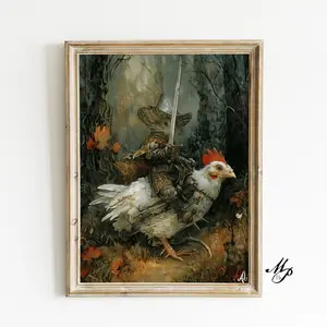 Mouse Knight, Cottagecore Nature Print, Dark Academia Art, Magic Art Print, Boho Aesthetic, Mouse Art, Mouse Illustrations, Room Decor, Unframed