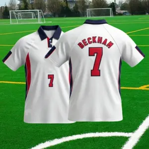 1998 Retro Red and White Home No. 7 Short Sleeve Soccer Jersey