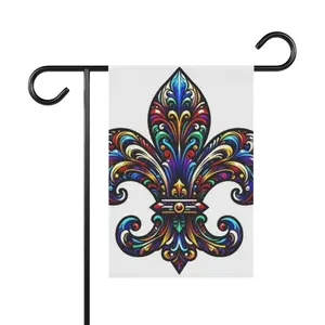Colorful Fleur-de-Lis Garden Flag | House Banner, Mardi Gras Decor