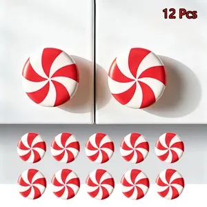 12 Pcs Christmas-themed Cabinet Door Handle Gloves Festive Mint-shaped Silicone Material for Kitchen Toddler Bathroom Dressing Table & Home Furniture Handles