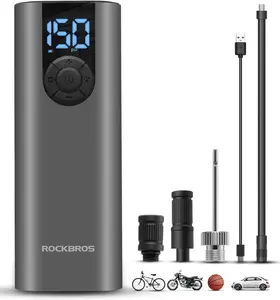 ROCKBROS Electric Bike Pump 150 Psi Inflator Portable Air Compressor 2*2600 mAh