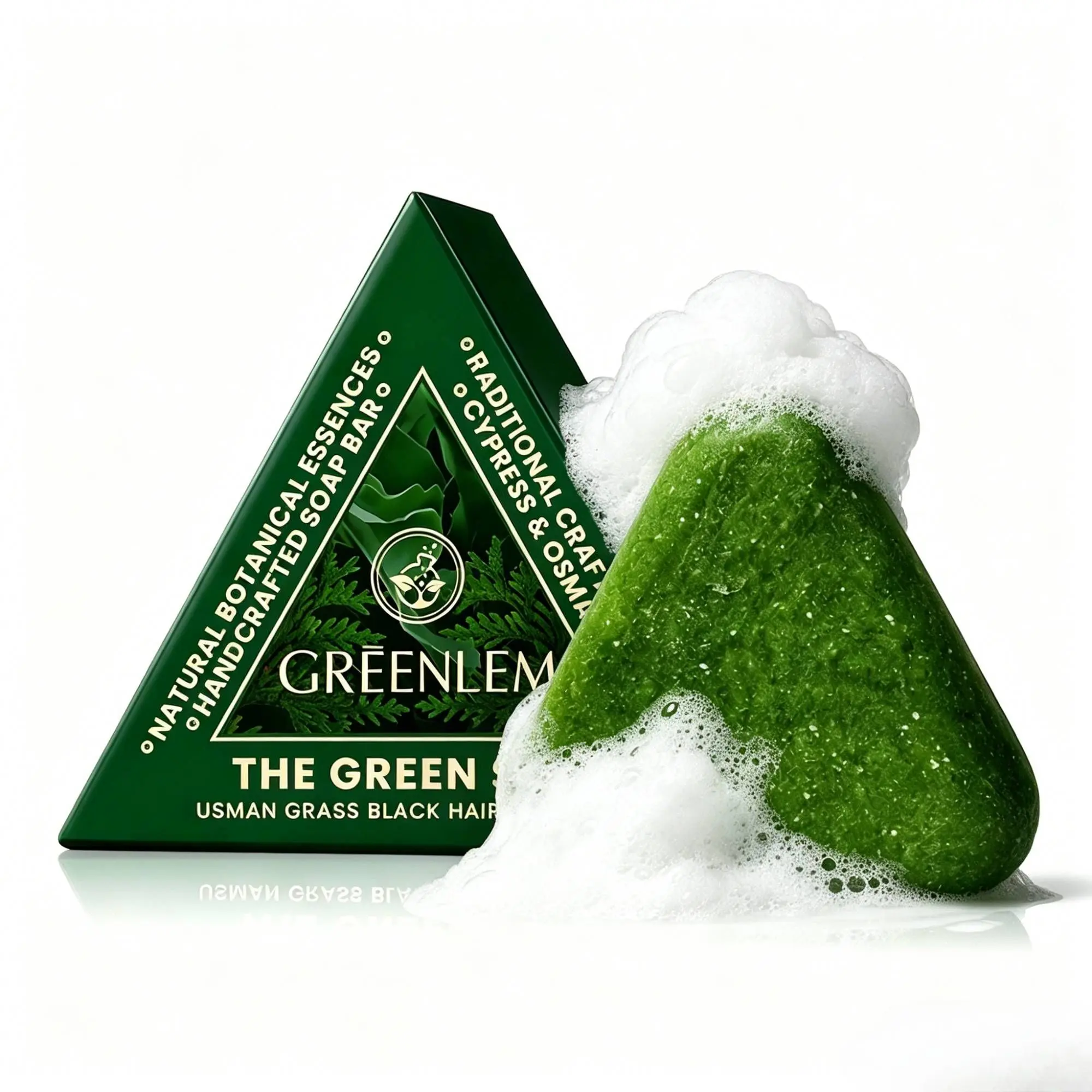 Oriental Arborvitae Leaf Shampoo Bar, Strengthening & Nourishing Hair Care, For Thinning Hair, Oil Control, Dandruff Relief, Repair & Smooth