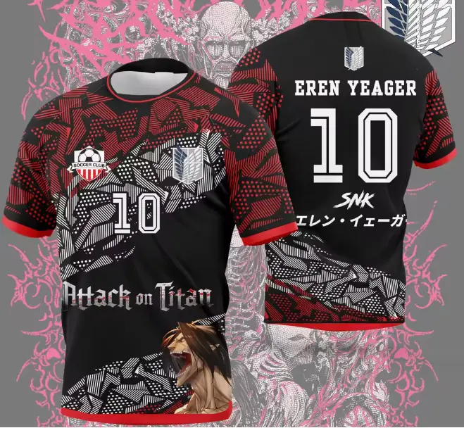 New 2026 Japan Anime Attack on Titan Jersey Rin Itoshi Summer Men's Women's Soccer Shirt Casual Sports T-Shirt