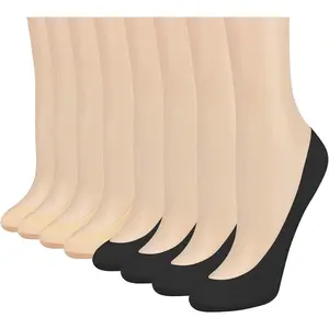 8 Pairs No Show Socks Women Low Cut Socks for Flats Non Slip Thin Liner Socks