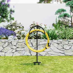 Garden Hose Holder Freestanding Hose Holder Heavy Duty Metal Detachable Hose Reel Stand Water Hose rack for Outside, Hoses for Garden, Retractable Garden Hose Expandable, Expandable Water Hose, Water Garden Hose with Nozzle, Light Weight Garden Hose