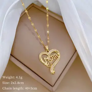 14k Mom Heart Necklace
