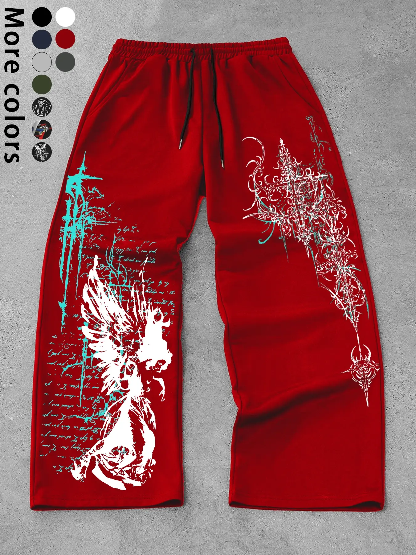 Men's Y2K Street Style Straight Leg Pants, Loose Waistband Joggers