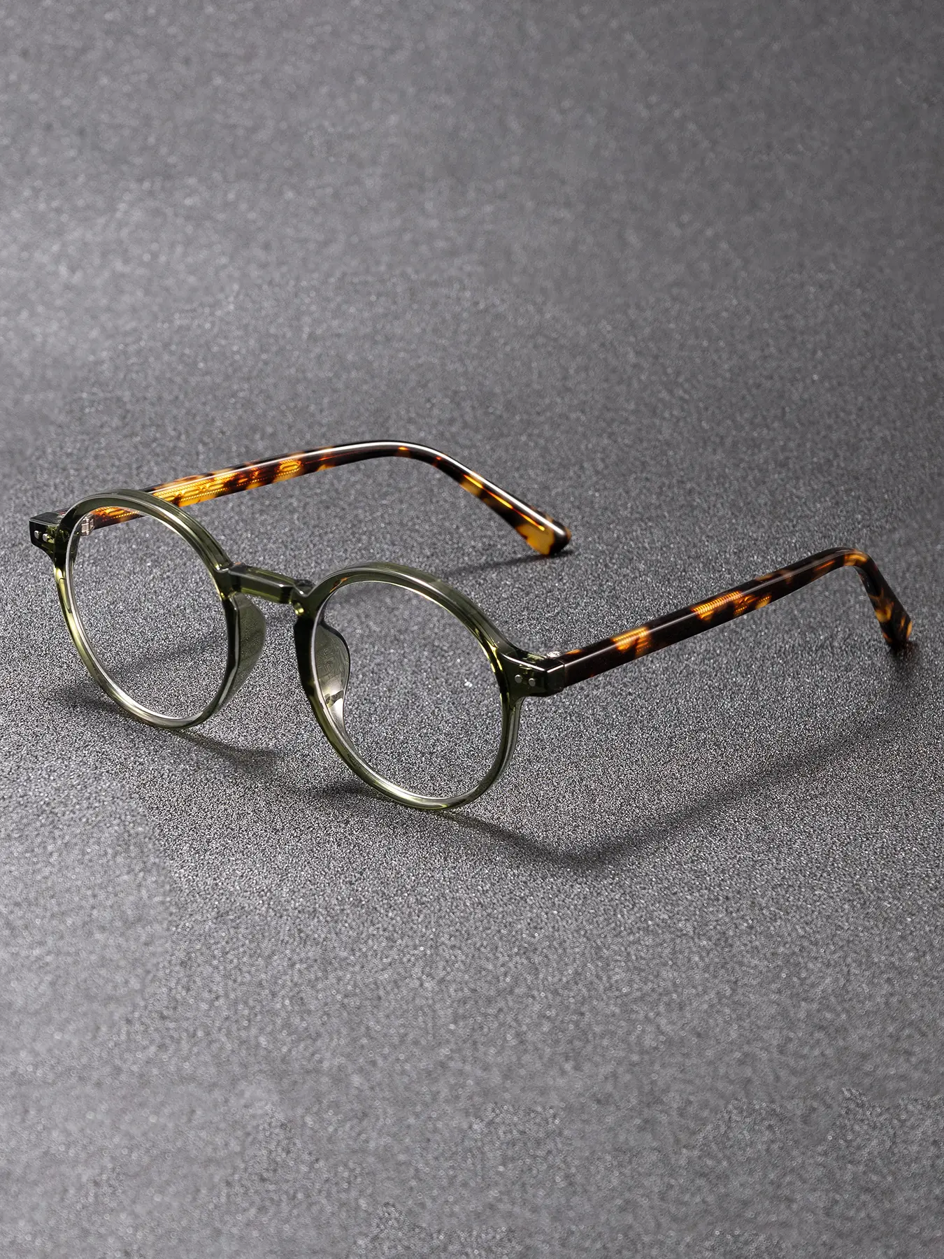 Unisex Anti-Blue Light Glasses Frame, Classic Retro Round Design, PC Material, Suitable for All Seasons, Daily Office & Travel Use