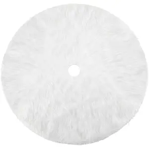 Plush Christmas Tree Skirt - Round Snow White Xmas Tree Mat Base Cover for Holiday  Decorations,31Inch/78CM