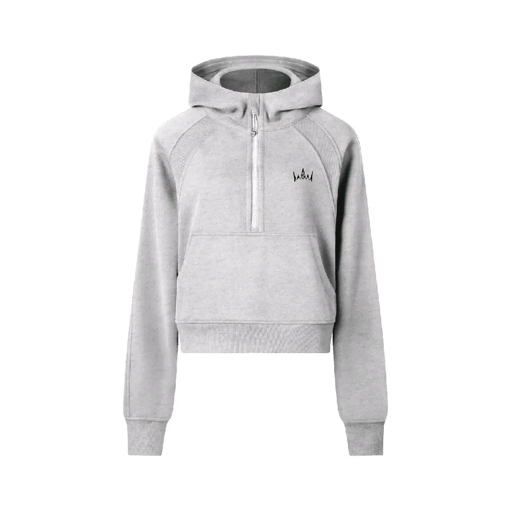 Heir Women's Cropped Half-Zip Hoodie