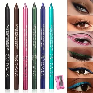 Six-Piece Eyeliner Pencil Set (includes Sharpener), Waterproof Smudge-Proof Long-Lasting Formula, Smooth Sweat Resistant Wing Eyeliner Eye Makeup