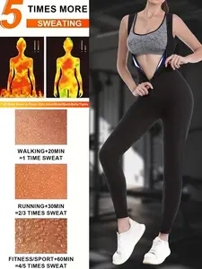 Women's Sleeveless Sweat Jumpsuit, Front Zipper Waist Cinch, Fat Burning Workout Pants, High Waisted Butt Lifter, Yoga Sauna Jumpsuit, Sporty Jumpsuit