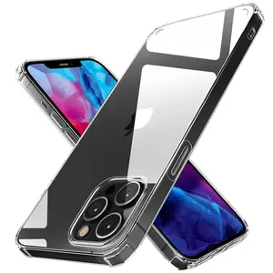 Crystal Clear Case for iPhоne 12 Pro Max Thin Clear Protective Phone Cover with Slim TPU Back Shockproof Silicone Edges and Raised Bezels for Camera and Screen Protection