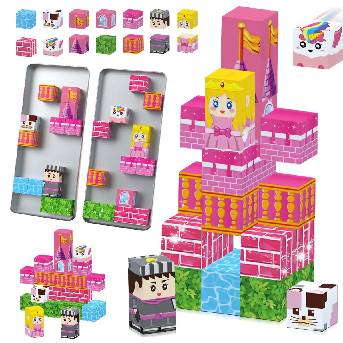 Magnetic Toy, 27PCS Magnetic Building Cube Game, Magnetic Building Block Set, Magnetic Construction Set, Magnetic Blocks in Iron Box, Suitable for Christmas/Halloween/Birthday Gift