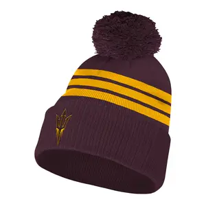 adidas Mens Arizona State Sun Devils Cuffed Knit Beanie  - Red