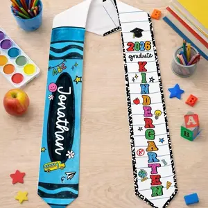 Personalized Kid Graduation Stole, Custom Crayon Kindergarten Grad Stole, Class Of 2026 Sash, Custom Graduation Gift for Daughter Son