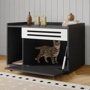 Cat Litter Box Enclosure Furniture, Hidden Litter Box Cabinet for Large Cat, Indoor Cat Washroom, Pet House, Side End Table , Dog Proof Hideaway Kitty Litter Box Enclosure
