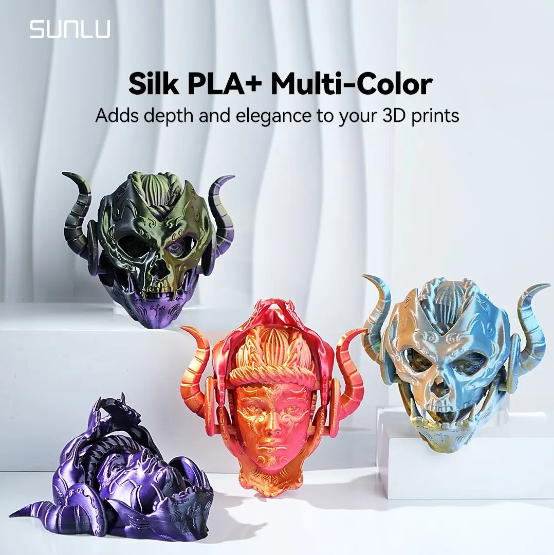 Dual-Color,Triple-Color,Four-Color 1KG/3KG Bundle/6KG Bundle 1.75mm SILK Filament Bundle Compatible with 99% 3D printers