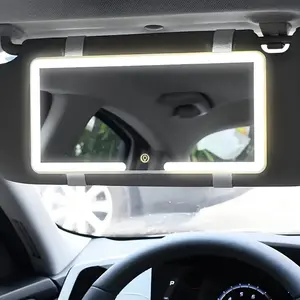 Car Sun Visor Makeup Mirror, LED Touch Screen with 3 Adjustable Brightness, Rechargeable Vanity Mirror for Enhanced Makeup Routine, Car Interior Makeup HD Mirror