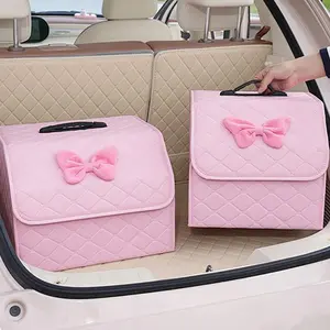 Car Trunk Storage Box, 1 Count Foldable Car Storage Box with Handle, Universal Car Interior Accessories for Women & Girls