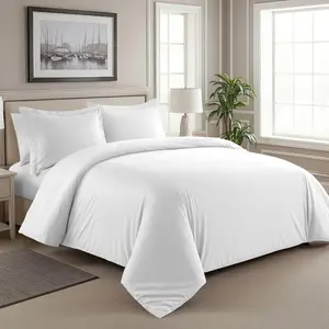Pizuna Pure 100% Cotton  Duvet Cover Set, 600 Thread Count Long Staple Cotton Crisp Sateen Weave with Button Closure